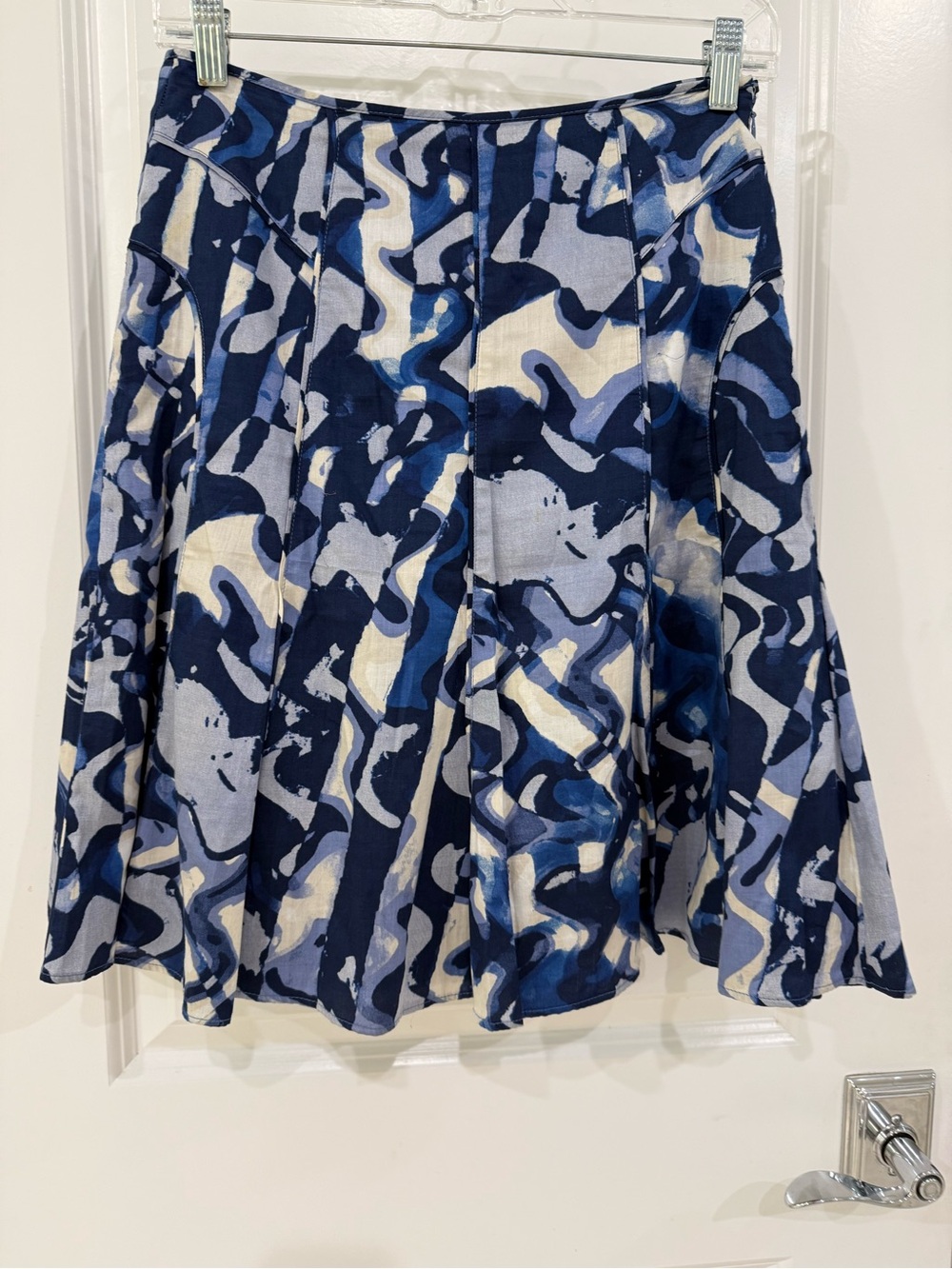 Ann Taylor Blue Abstract Print cotton Skirt